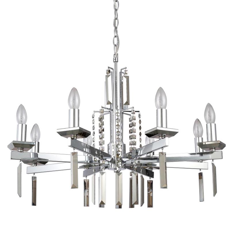 Люстра Vivien Crystal Chrome Chandelier 8 Хром Серый в Екатеринбурге | Loft Concept 