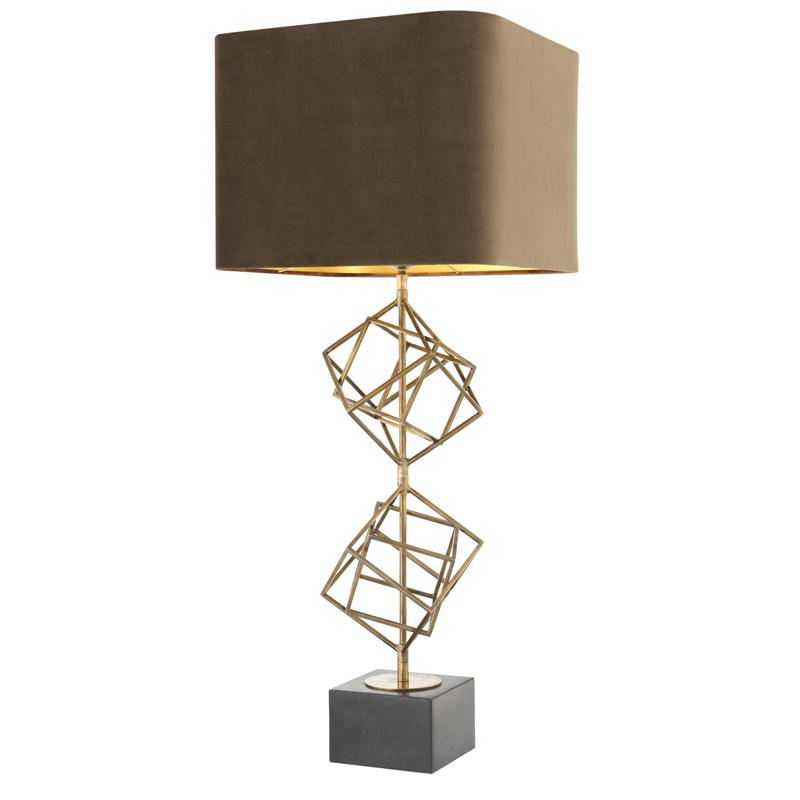 Настольная лампа Eichholtz Table Lamp Matrix brass Мокко Винтажная латунь Серый в Екатеринбурге | Loft Concept 