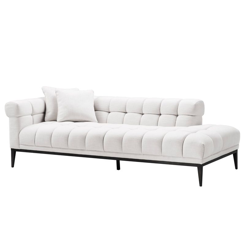 Кушетка Eichholtz Lounge Sofa Aurelio Left Белый Черный в Екатеринбурге | Loft Concept 