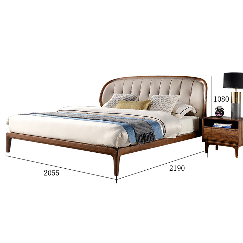 Кровать двуспальная с  мягким округлым изголовьем Walnut Bed в Екатеринбурге