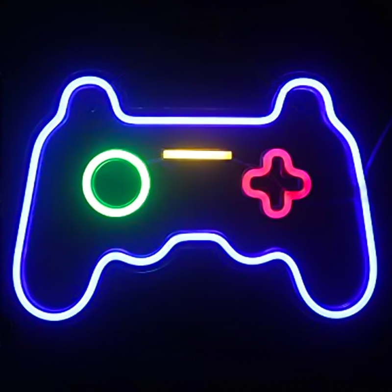 Неоновая настенная лампа Joystick Neon Wall Lamp Синий Зеленый Красный Желтый Прозрачный в Екатеринбурге | Loft Concept 