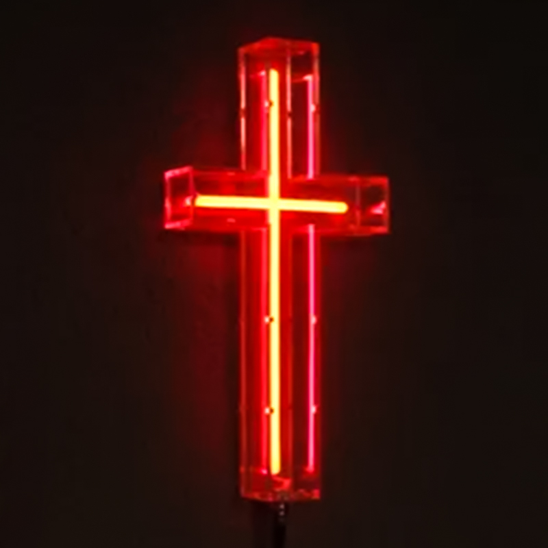 Неоновая настенная лампа Red Cross Neon Wall Lamp Красный Прозрачный в Екатеринбурге | Loft Concept 