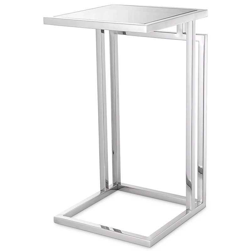 Приставной стол Eichholtz Side Table Marcus Chrome Стекло Смок Хром в Екатеринбурге | Loft Concept 