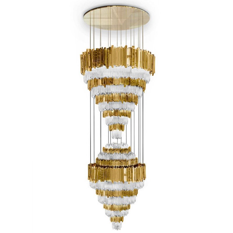 Люстра Luxxu Empire Chandelier XL Глянцевое золото Прозрачное Стекло в Екатеринбурге | Loft Concept 