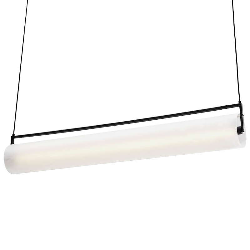 Дизайнерский линейный подвесной светильник CANVAS LINEAR HANGING LAMP Белый Черный в Екатеринбурге | Loft Concept 