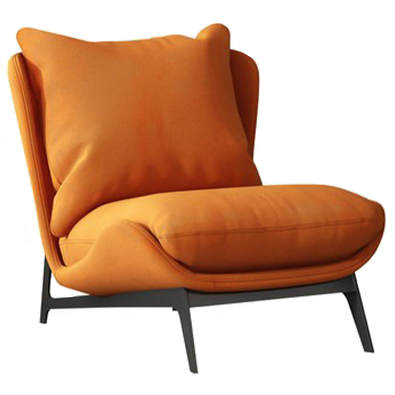 Кресло Maxwell Orange Textile Leather Armchair Оранжевый Черный в Екатеринбурге | Loft Concept 