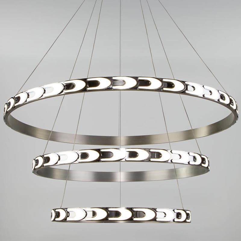 Люстра Maoris 3 Ring Horizontal Chandelier Никель Сатин в Екатеринбурге | Loft Concept 