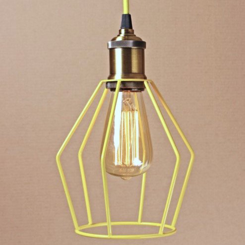 Подвесной светильник Wire Cage Pendant Trew Yellow Желтый в Екатеринбурге | Loft Concept 