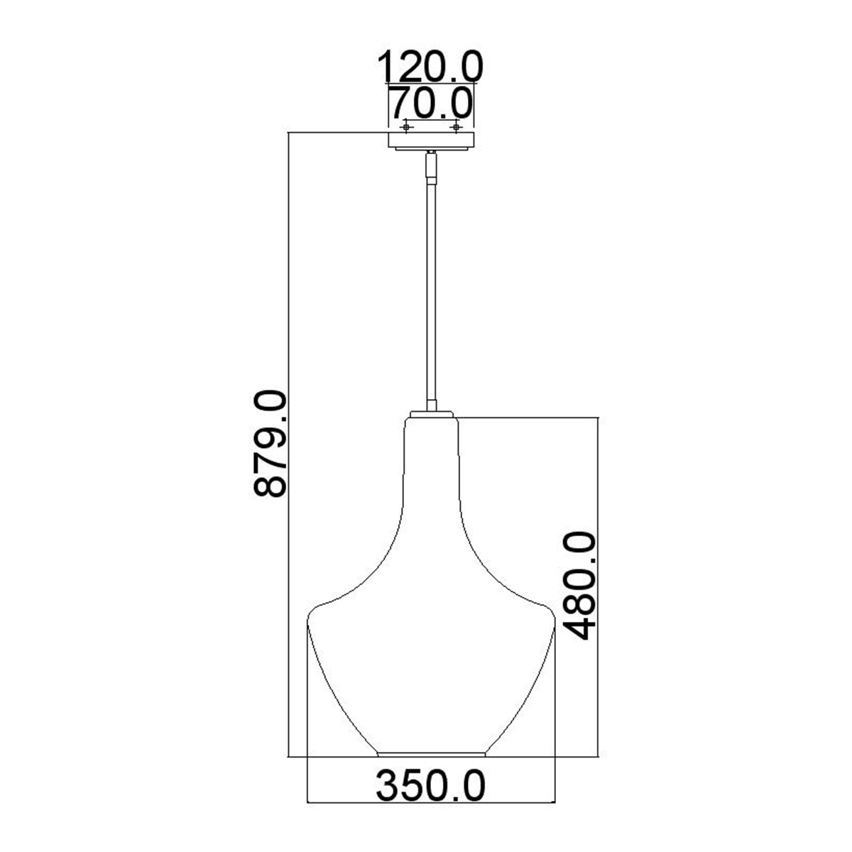 Подвесной светильник прозрачный стеклянный органической формы Kichler в Екатеринбурге