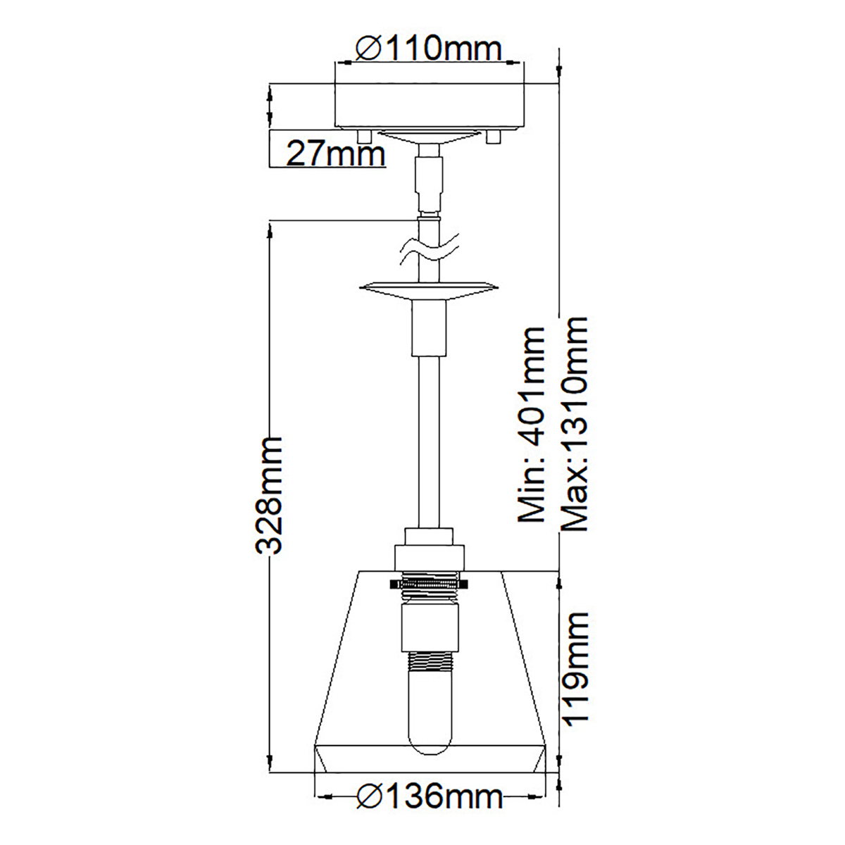 Подвесной светильник хромированного цвета с граненым прозрачным стеклянным плафоном Elstead Lighting в Екатеринбурге