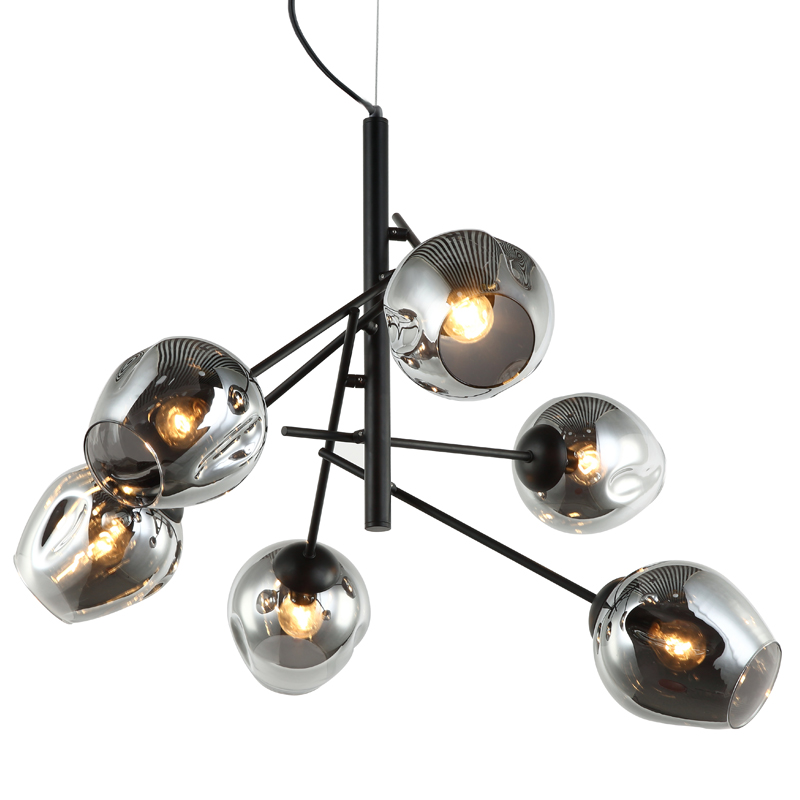 Люстра Branching Bubble Chandelier Vertical Gray Черный Серый (Gray) в Екатеринбурге | Loft Concept 