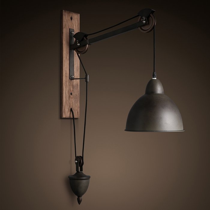 Настенный светильник Steampank Rust Iron Wall Lamp Черный в Екатеринбурге | Loft Concept 