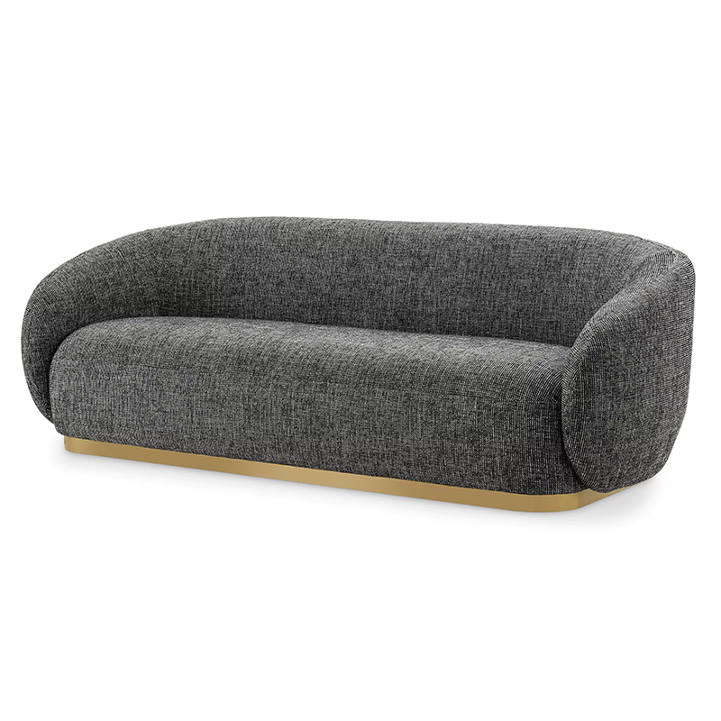 Диван Eichholtz Sofa Brice Rocat Black Черный Серый Латунь в Екатеринбурге | Loft Concept 