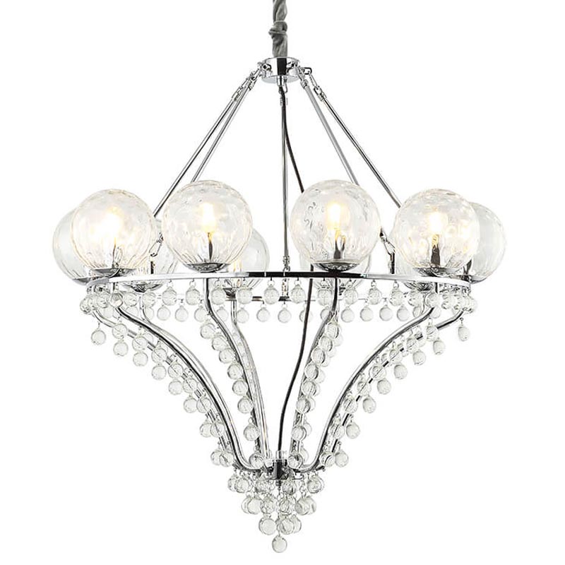 Люстра Melaine Chandelier chrome Хром Прозрачный (Transparent) в Екатеринбурге | Loft Concept 