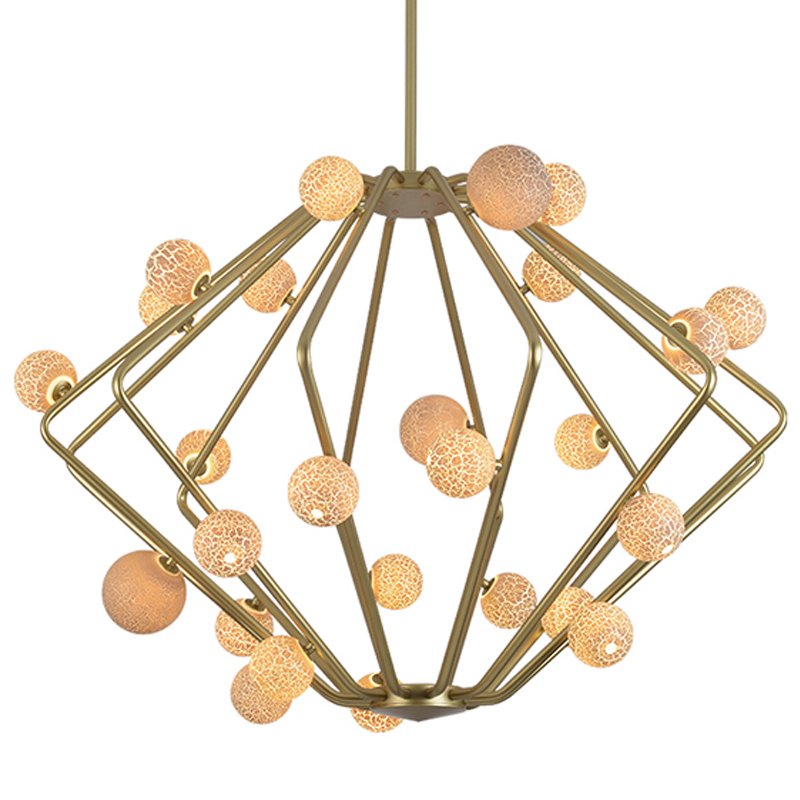 Люстра Cherry Bomb Cage Chandelier CB.29.01 Латунь Бежевый в Екатеринбурге | Loft Concept 