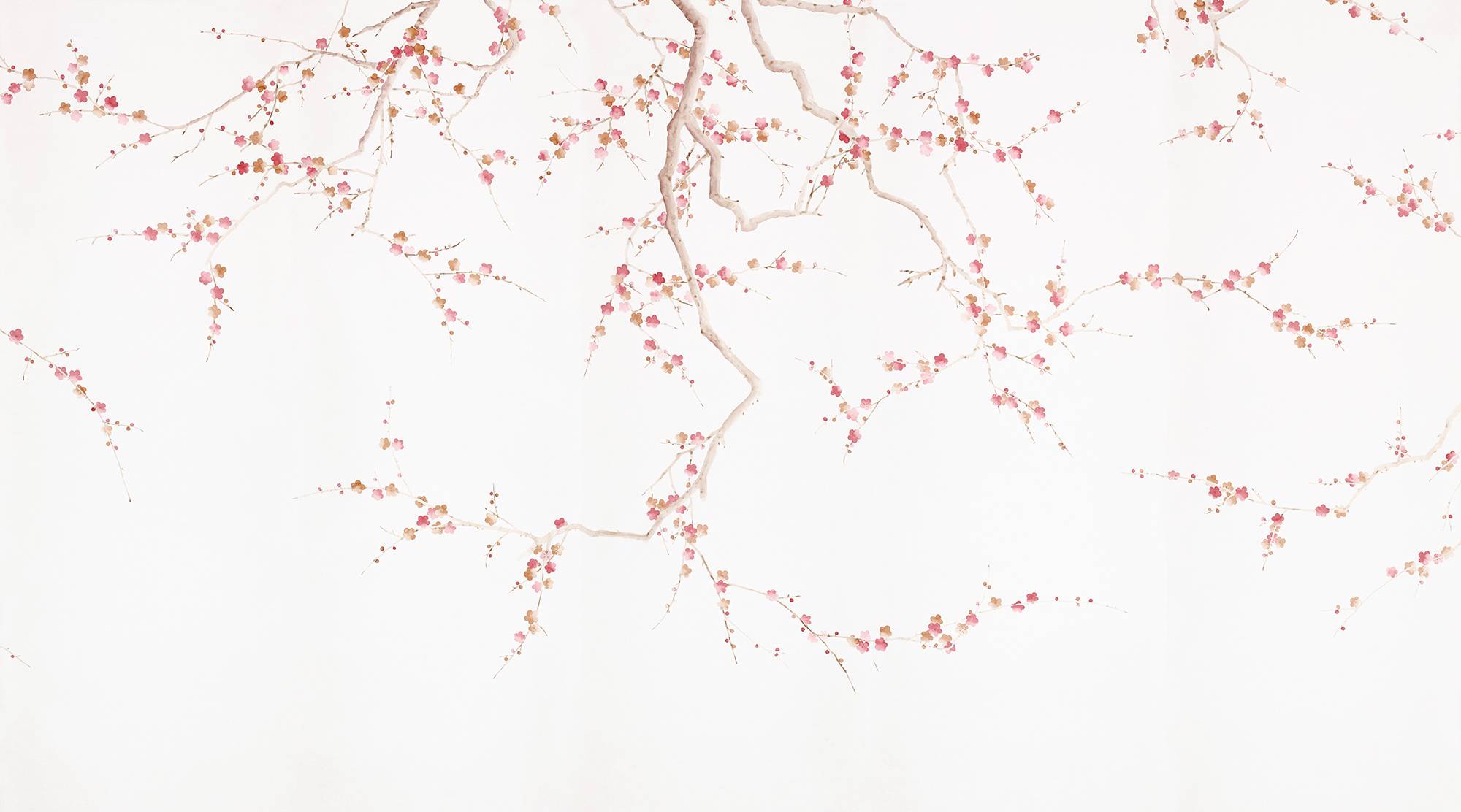 Обои ручная роспись Plum Blossom Bleached on Bleached White dyed silk Обои ручная роспись Plum Blossom Bleached on Bleached White dyed silk - постер Loft-Concept в Екатеринбурге