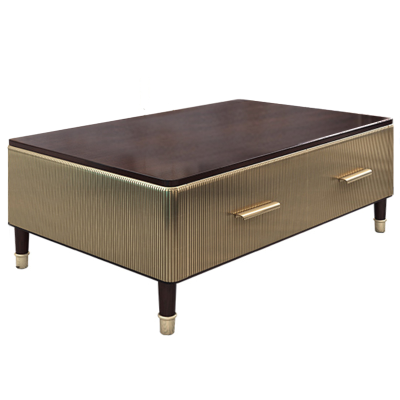 Birmingham Textured Coffee Table Gold Коричневый матовое золото в Екатеринбурге | Loft Concept 