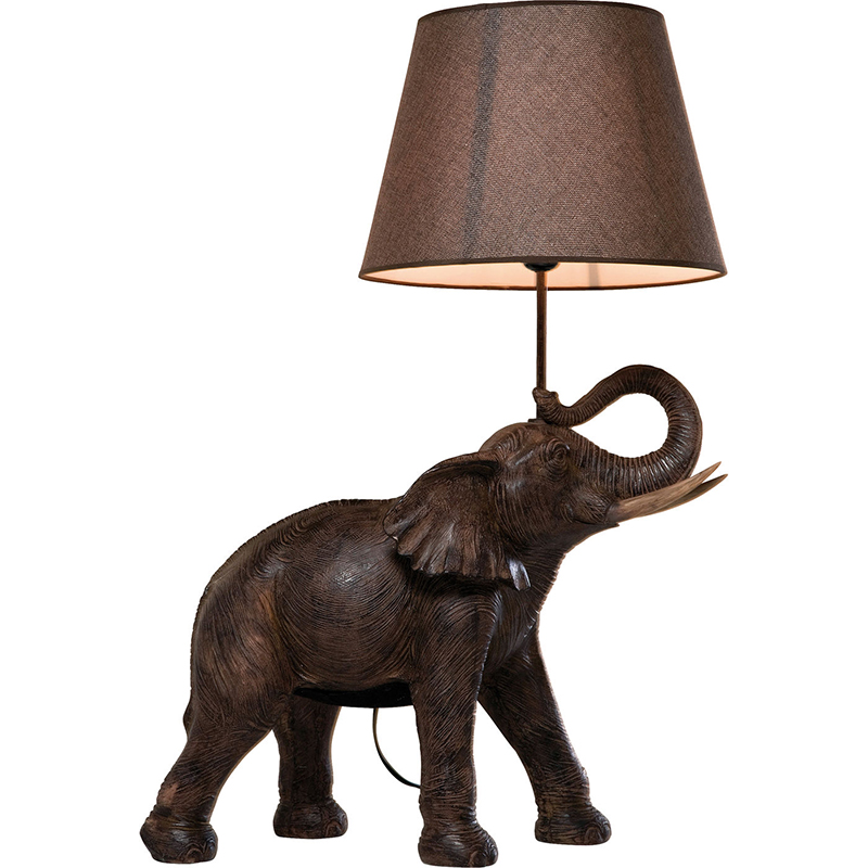 Настольная лампа Elephant Holding Lampshade Коричневый в Екатеринбурге | Loft Concept 