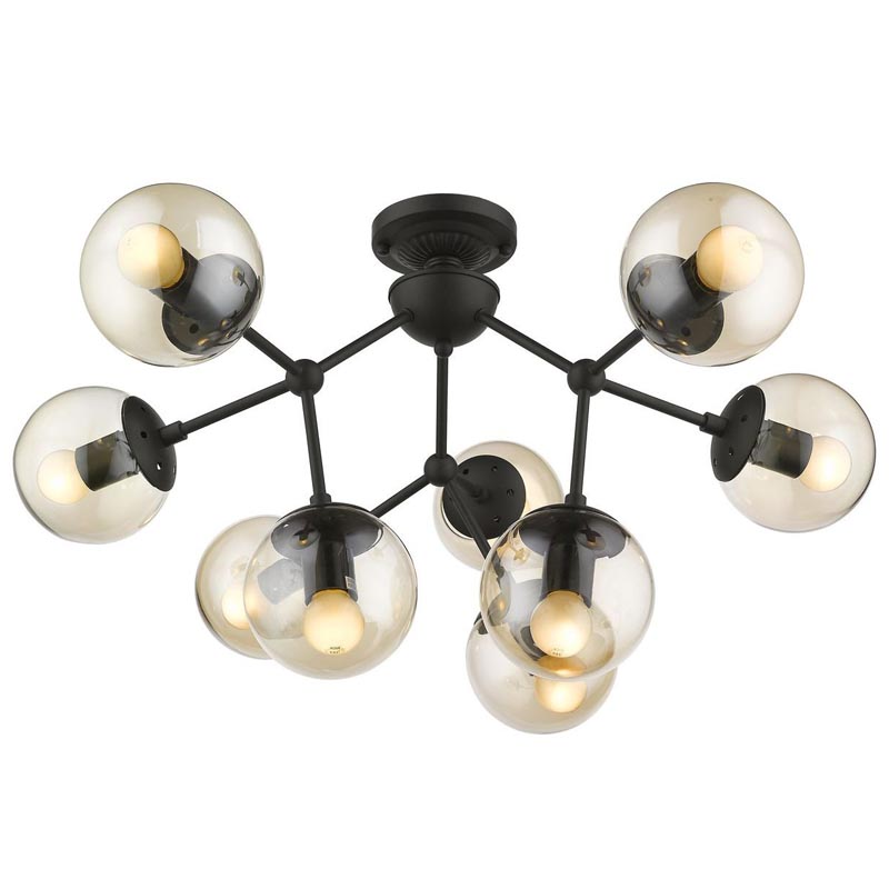 Потолочный светильник Ceiling Lamp Modo 9 black Черный Янтарный в Екатеринбурге | Loft Concept 