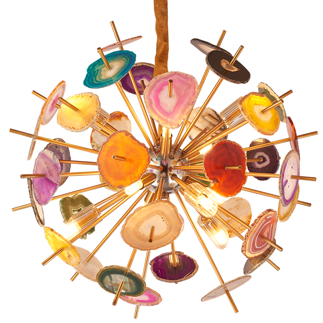 Люстра Agate Burst Chandelier Multicolor Глянцевое золото в Екатеринбурге | Loft Concept 