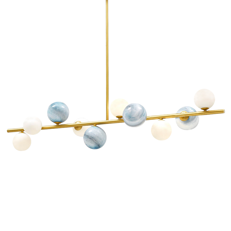 Люстра Bubble Blue White Gold Chandelier Золотой Белый Голубой в Екатеринбурге | Loft Concept 