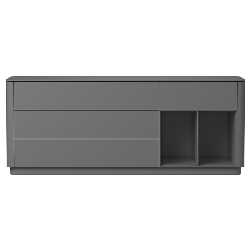 Тумба серая с ящиками и полками Tammi  Серый в Екатеринбурге | Loft Concept 