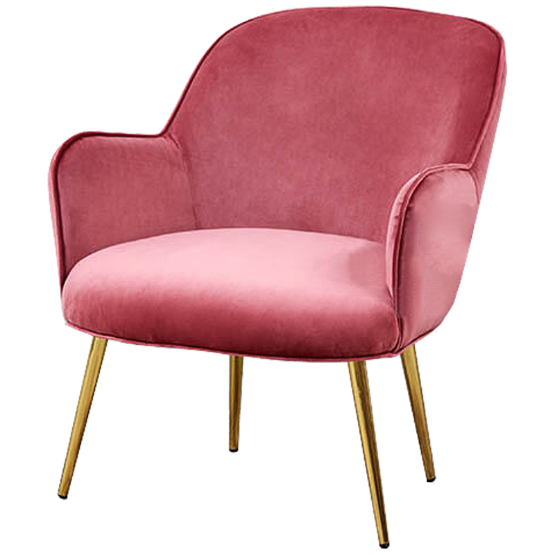 Кресло Waldeck Chair Pink Розовый (Rose) Глянцевое золото в Екатеринбурге | Loft Concept 