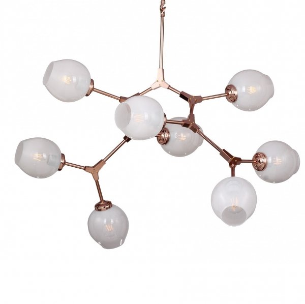 Люстра Branching Bubble Chandelier 8 Milk Молочный Медь в Екатеринбурге | Loft Concept 