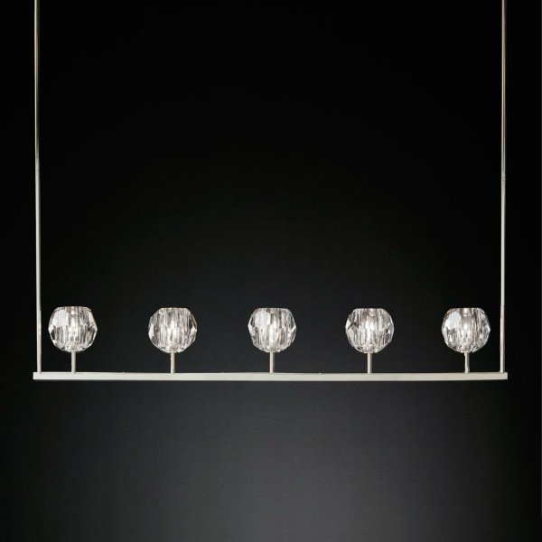 Люстра RH Boule De Cristal Linear Chandelier 5 Прозрачный в Екатеринбурге | Loft Concept 