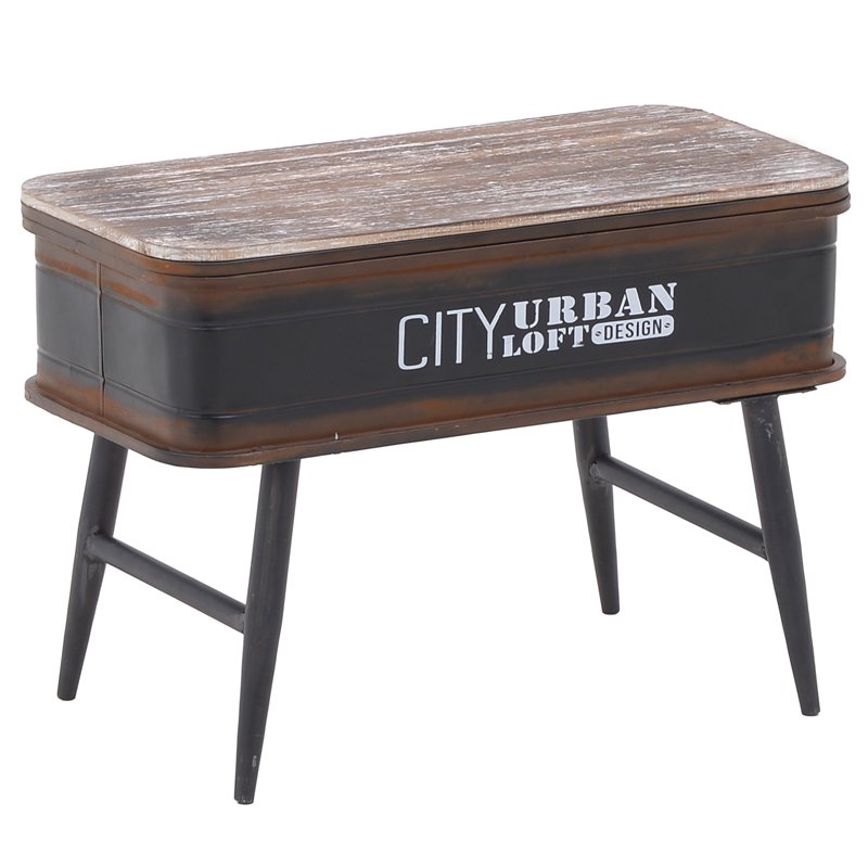 Приставной стол City Urban Loft Design Table black Коричневый винтаж Винтажный черный в Екатеринбурге | Loft Concept 