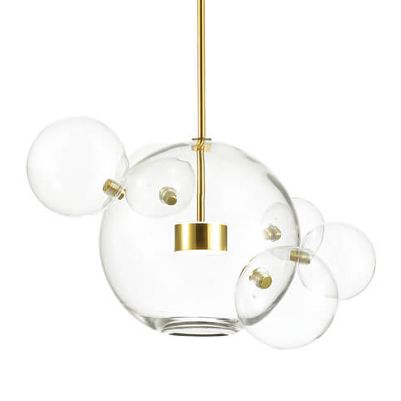 Подвесной светильник Transparent Bubble Pendant Gold 5 Глянцевое золото Прозрачный в Екатеринбурге | Loft Concept 