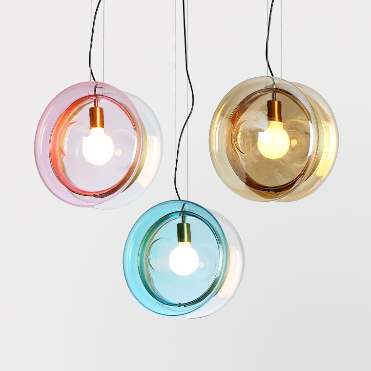 Подвесной светильник PENDANT LIGHT Bomma ORBITAL Прозрачный (Transparent) Янтарь (Amber) Розовый (Rose) Бирюзовый Синий в Екатеринбурге | Loft Concept 