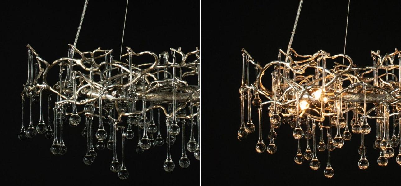 Люстра Crystal Drops Silver диаметр 80 - фото №1