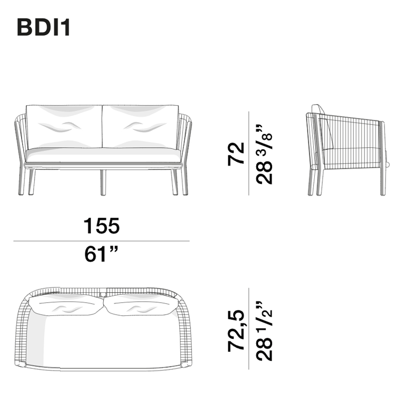 Дизайнерский уличный диван из массива дерева BOBOLI Sofa в Екатеринбурге