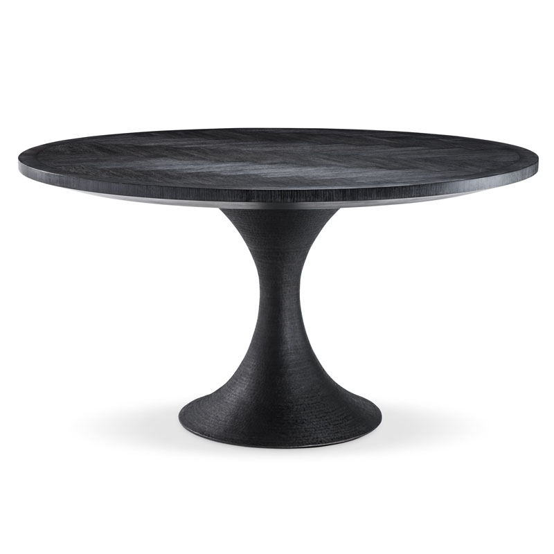 Обеденный стол Eichholtz DINING TABLE MELCHIOR ROUND black Черный в Екатеринбурге | Loft Concept 