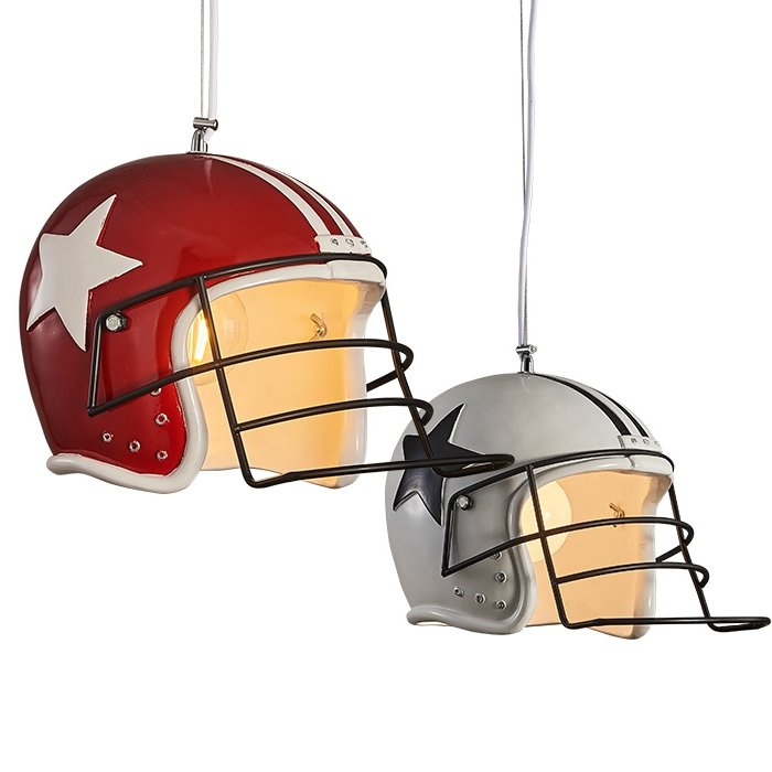 Подвесной светильник Sport Helmet Pendant Белый Красный в Екатеринбурге | Loft Concept 