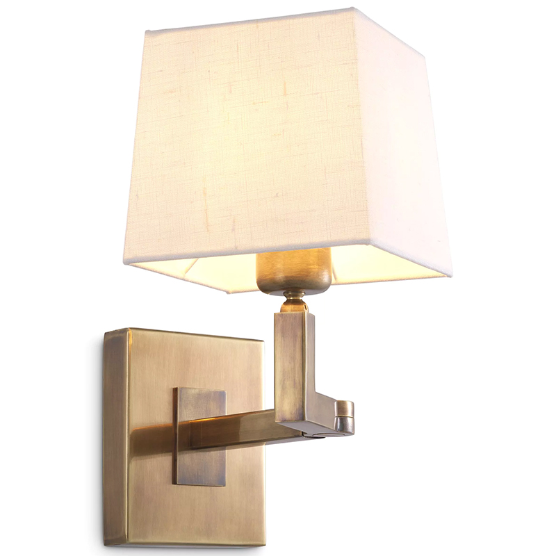 Бра Eichholtz Wall Lamp Cambell Brass Белый Винтажная латунь в Екатеринбурге | Loft Concept 