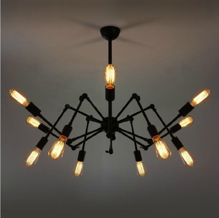 Люстра Loft Industrial Sputnik Chandelier Spider Черный в Екатеринбурге | Loft Concept 