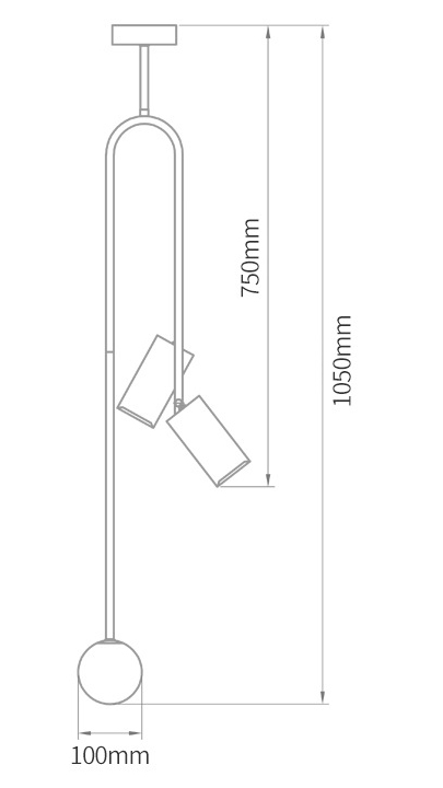 Потолочный светильник Ando Wooden Metal Brass Light 3 плафона в Екатеринбурге