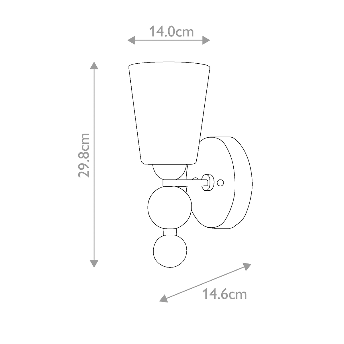 Бра с белым матовым стеклянным плафоном и тремя декоративными шарами Hinkley в Екатеринбурге