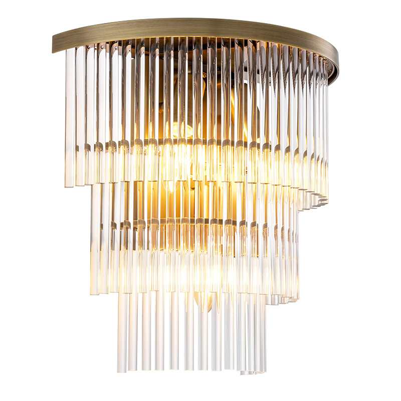 Бра Eichholtz Wall Lamp East Brass Прозрачное Стекло Латунь в Екатеринбурге | Loft Concept 