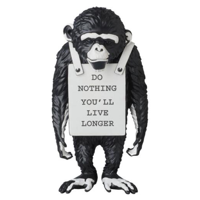 Статуэтка Banksy Lying Monkey Black and White Черно-белый в Екатеринбурге | Loft Concept 