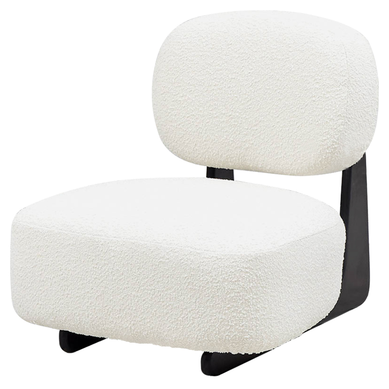 Кресло Millie White Boucle Armchair Белый Черный в Екатеринбурге | Loft Concept 