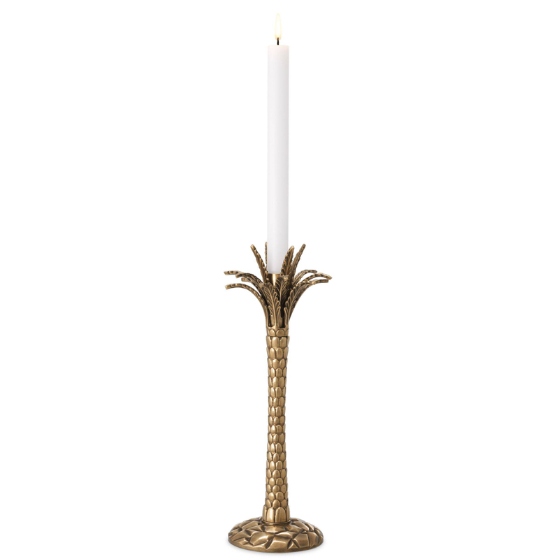 Подсвечник Eichholtz Candle Holder Palm Desert Винтажная латунь в Екатеринбурге | Loft Concept 