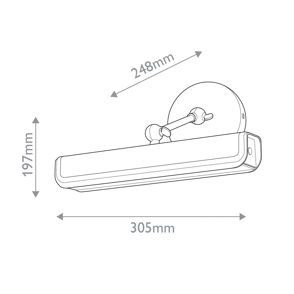 Светильник для картин цвет винтажная латунь с прямоугольным плафоном из кожи черного цвета Alora в Екатеринбурге