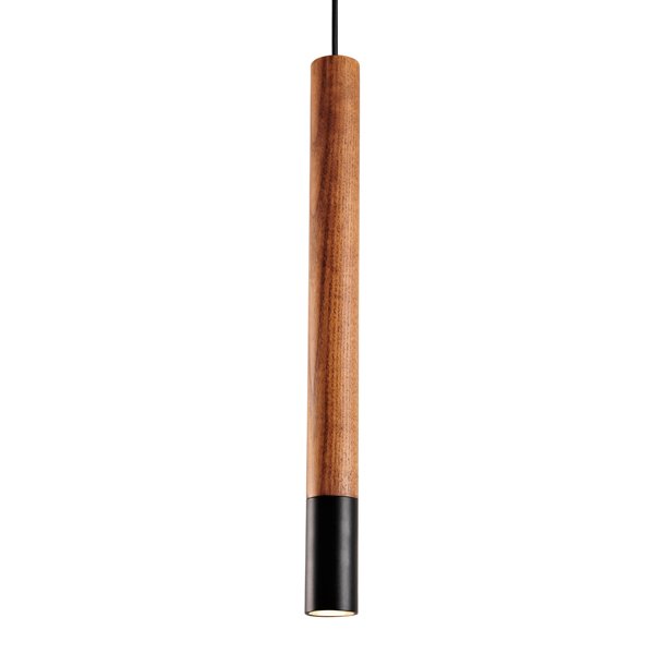 Подвесной светильник Trumpet Wood Black Pendant Lamp Коричневый Черный в Екатеринбурге | Loft Concept 