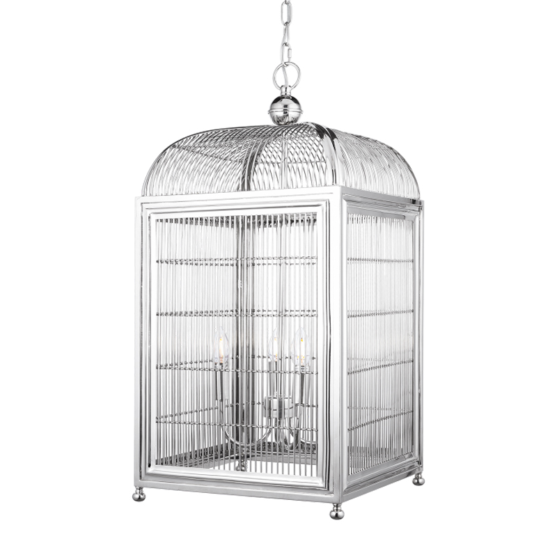 Люстра клетка Bird cage chrome Lantern Falcon Хром в Екатеринбурге | Loft Concept 