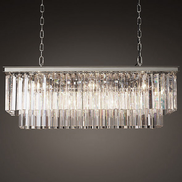 Люстра RH 1920S ODEON CLEAR GLASS FRINGE nickel Хром в Екатеринбурге | Loft Concept 