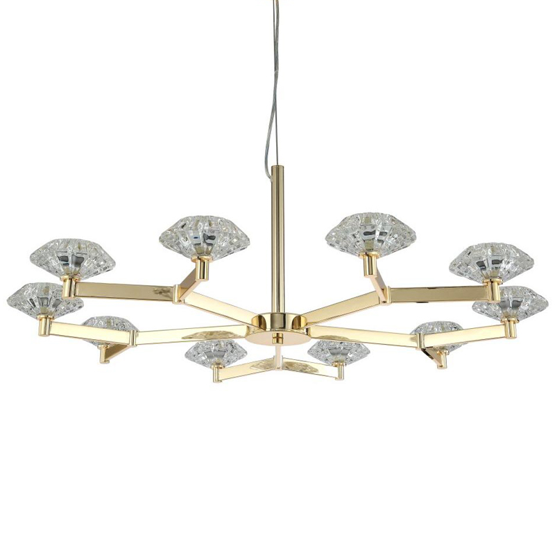 Люстра Yerker Chandelier Gold 10 Глянцевое золото Прозрачный в Екатеринбурге | Loft Concept 