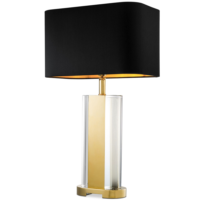 Настольная лампа Eichholtz Table Lamp Vittore Прозрачный Черный Глянцевое золото в Екатеринбурге | Loft Concept 